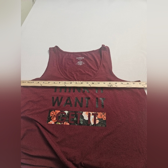 Torrid ,Activate Tank Top, Women's 2 Burgungndy - Picture 5 of 7